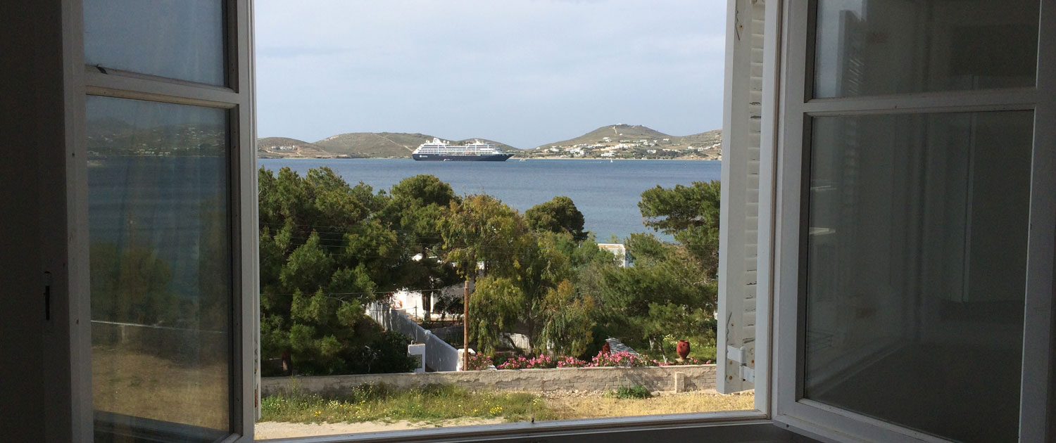 Paros Rooms Dora view on the bay of Parikia